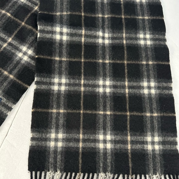 BURBERRY London Authentic scarf 100% cashmere fringe black nova check - Picture 5 of 6